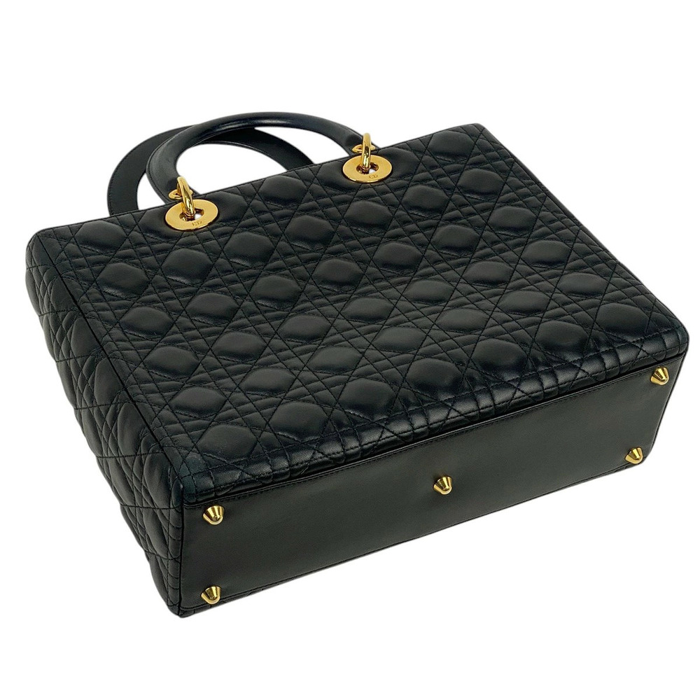 Dior Lady Christian Cannage Leather Black Handbag Black